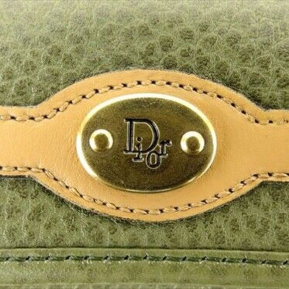Dior Coin Purse Green Beige Gold leather Woman unisex Authentic Used - Picture 5 of 8